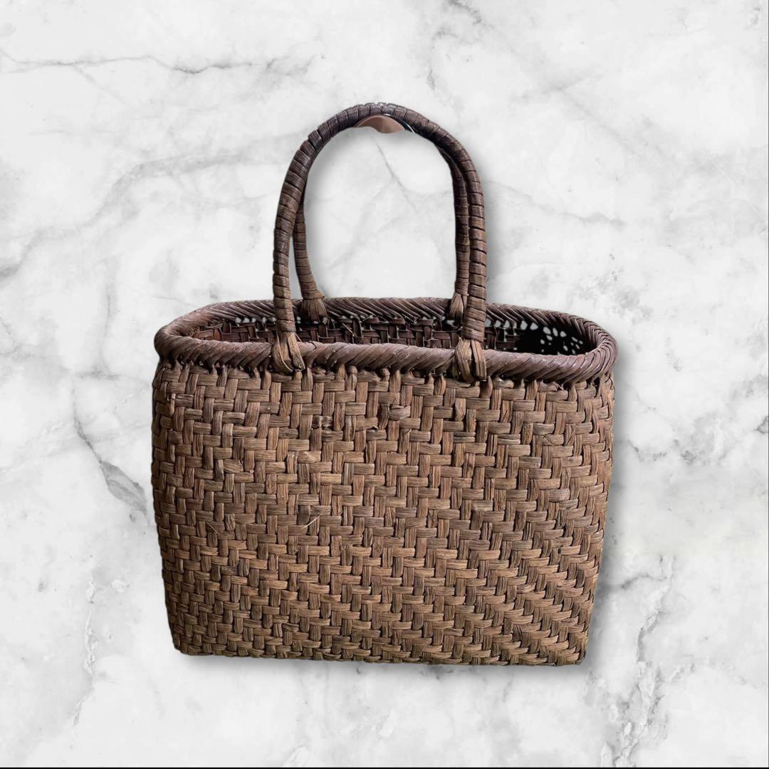 山葡萄 かごバッグ 手作り 籠 編み込み 網代編み