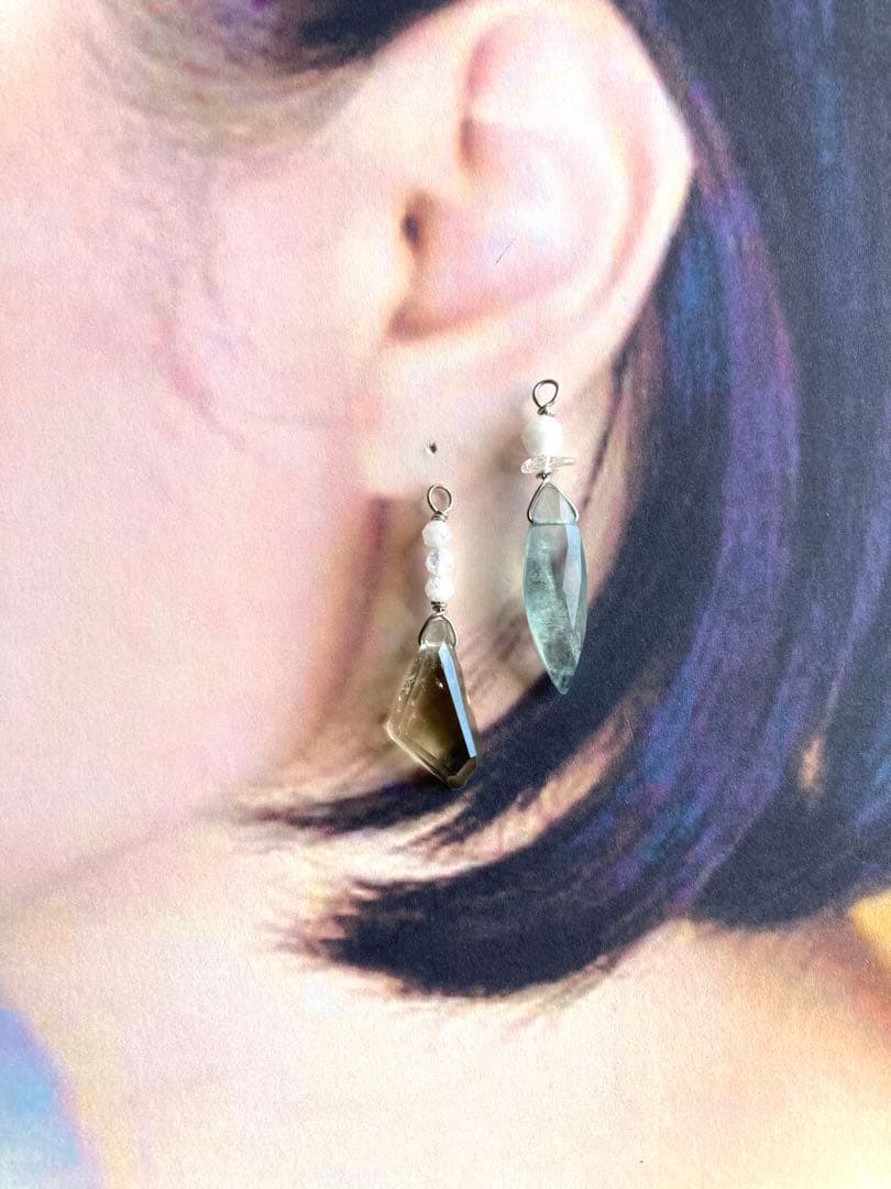 no.0042 可愛いムーンストーンとレモンスモーキー　一点物