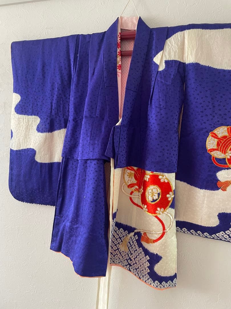 七五三　三歳　難あり　三歳　お着物セット　作り帯コーデ