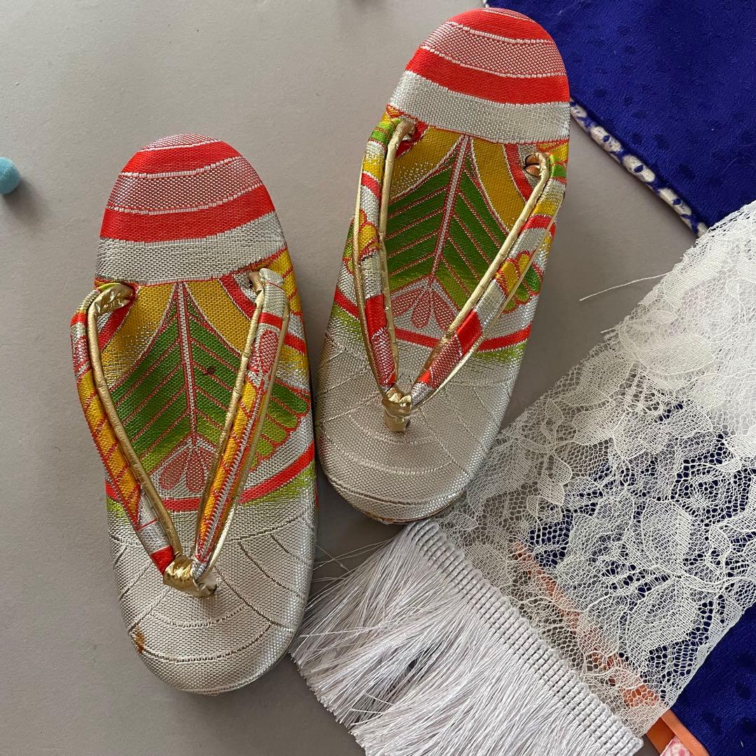 七五三　三歳　難あり　三歳　お着物セット　作り帯コーデ