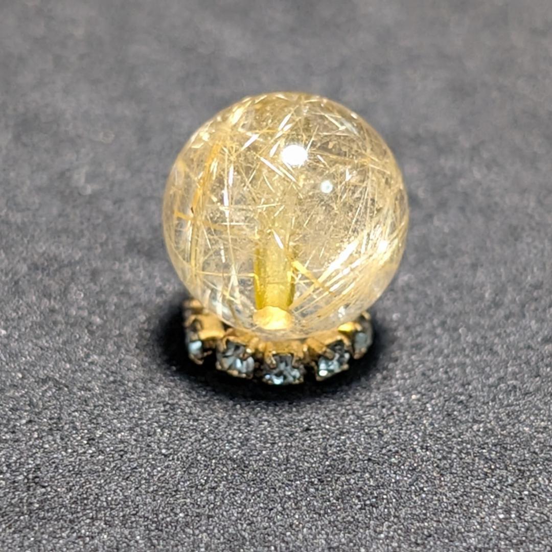 一点物【惹き込まれる世界】タイチンルチル 10ミリ 1粒売り 貫通穴あり