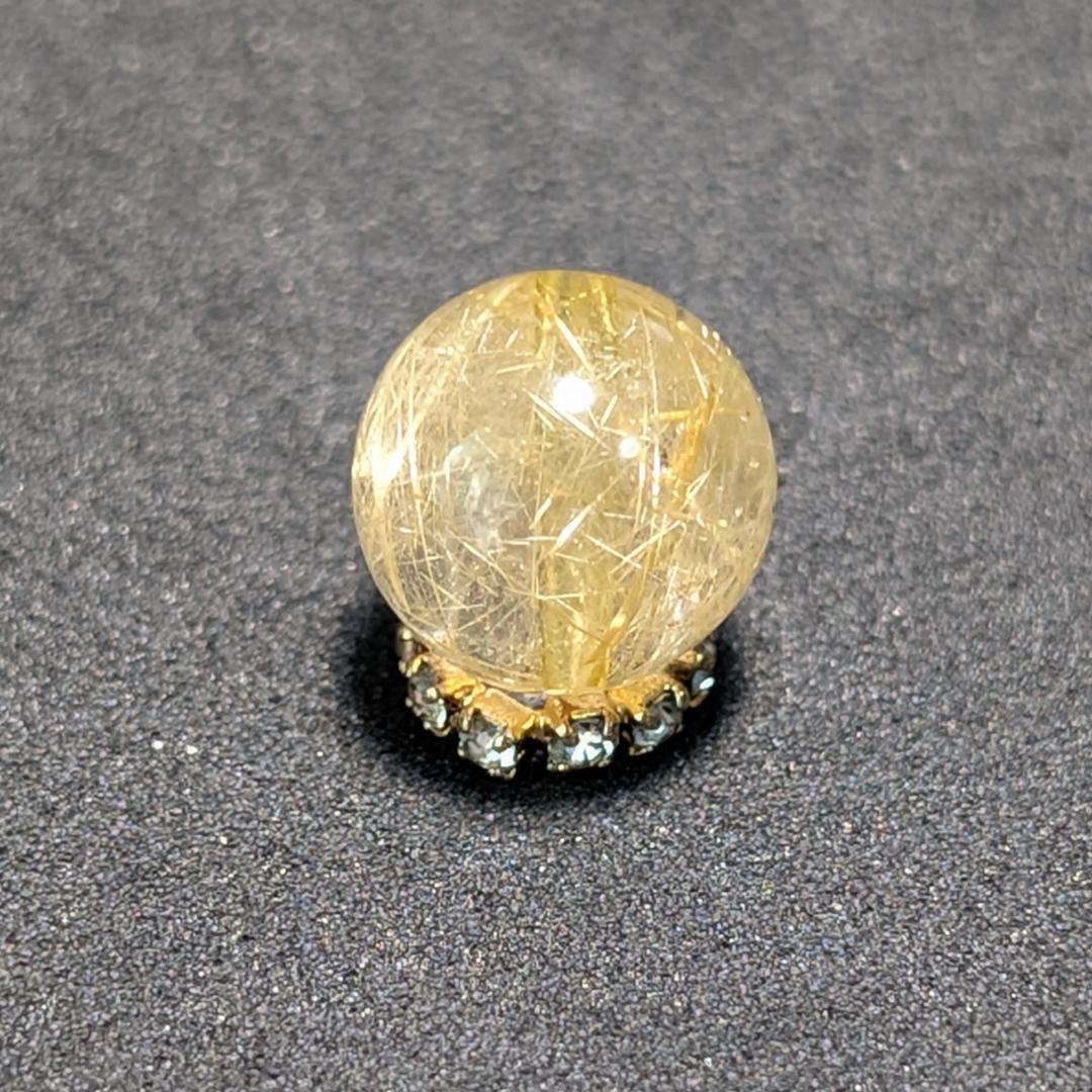 一点物【惹き込まれる世界】タイチンルチル 10ミリ 1粒売り 貫通穴あり