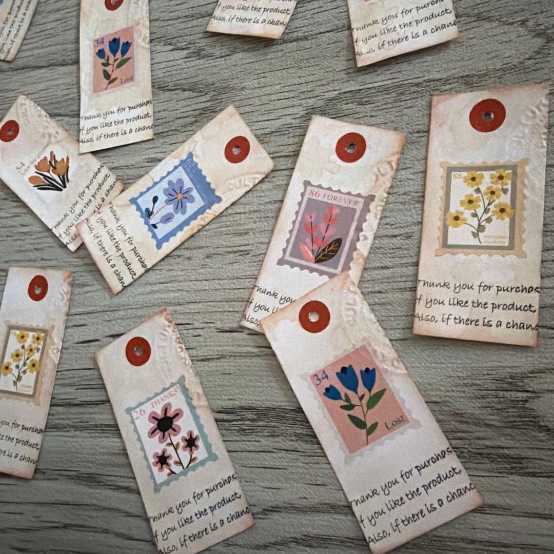 アンティーク タグ レトロ 珈琲染め コラージュ ジャンクジャーナル №481