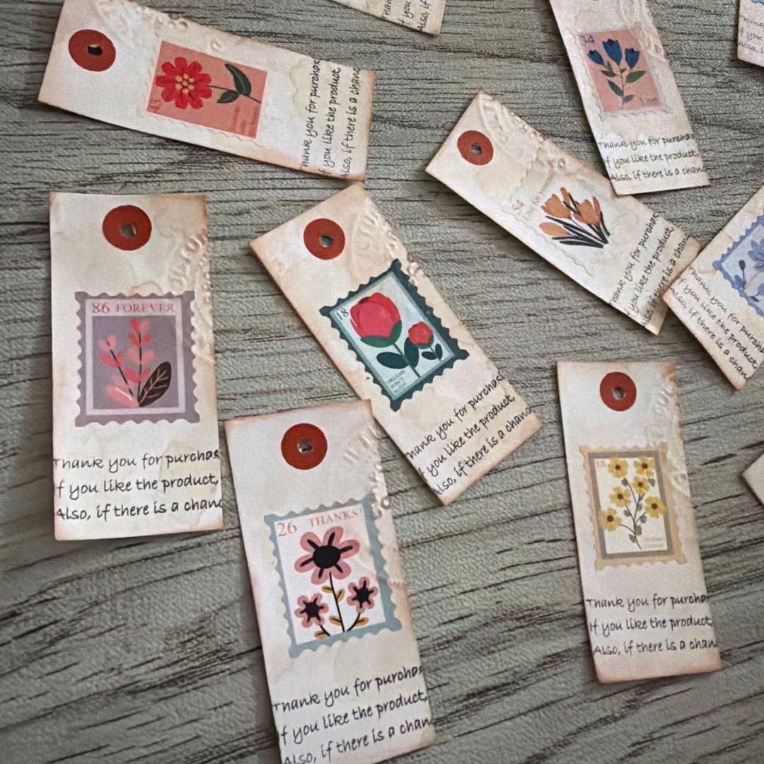 アンティーク タグ レトロ 珈琲染め コラージュ ジャンクジャーナル №481