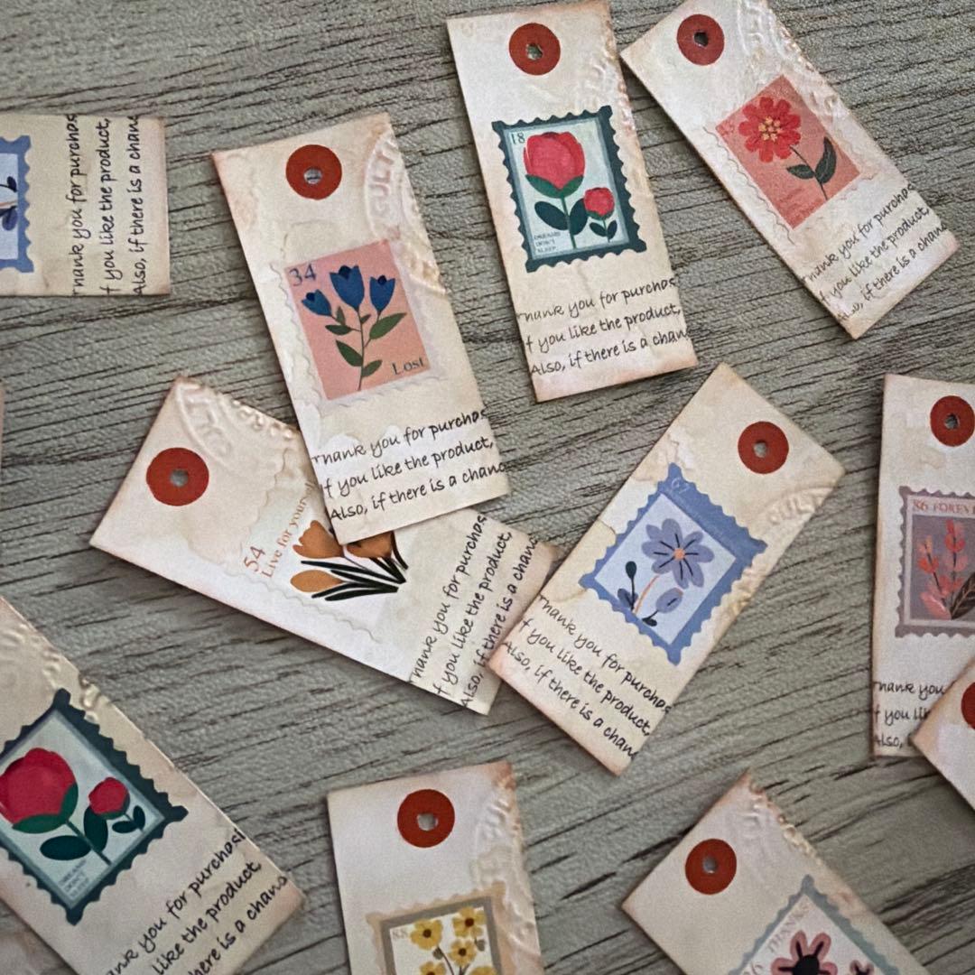 アンティーク タグ レトロ 珈琲染め コラージュ ジャンクジャーナル №481