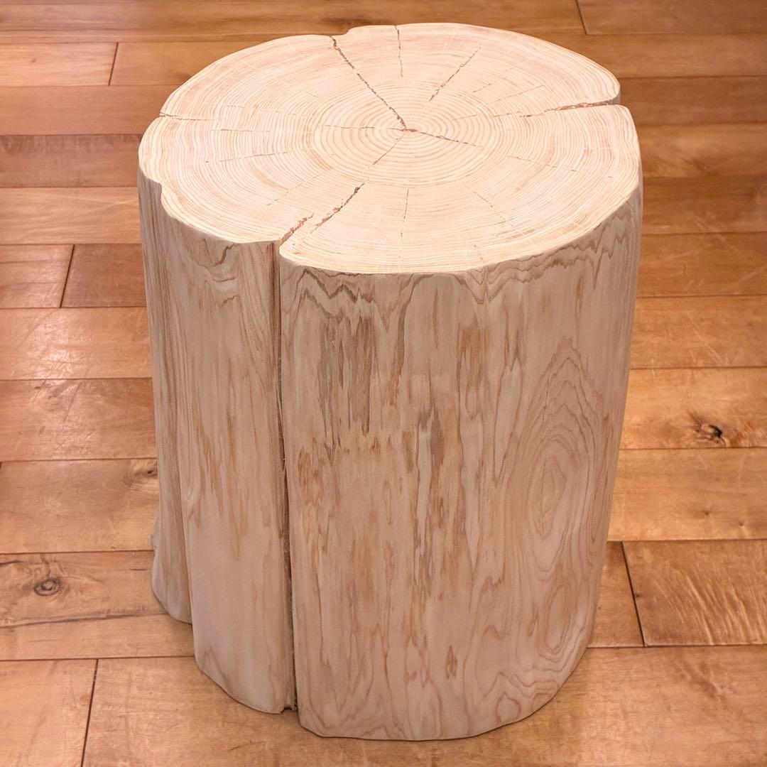 ひのき　丸太 スツール 椅子　No.1565