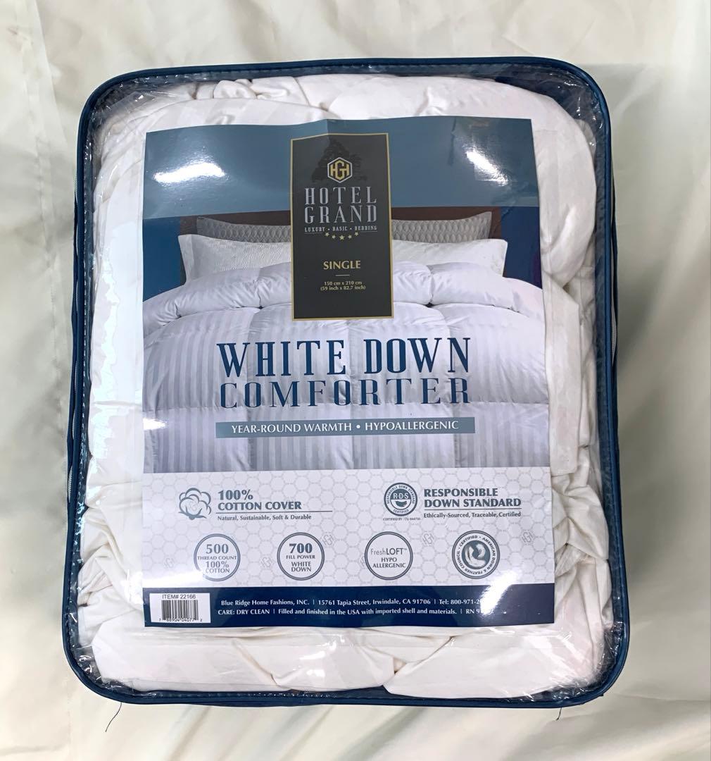 コストコ　ホテル仕様ホワイトダック羽毛布団　シングル