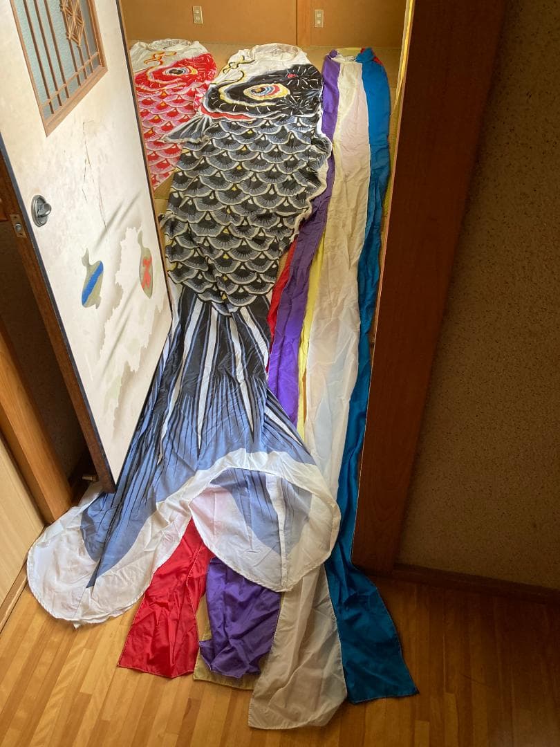 東洋紡ナイロン　鯉のぼり　瀧のぼり印　吹流5m 黒鯉5m 緋鯉4m