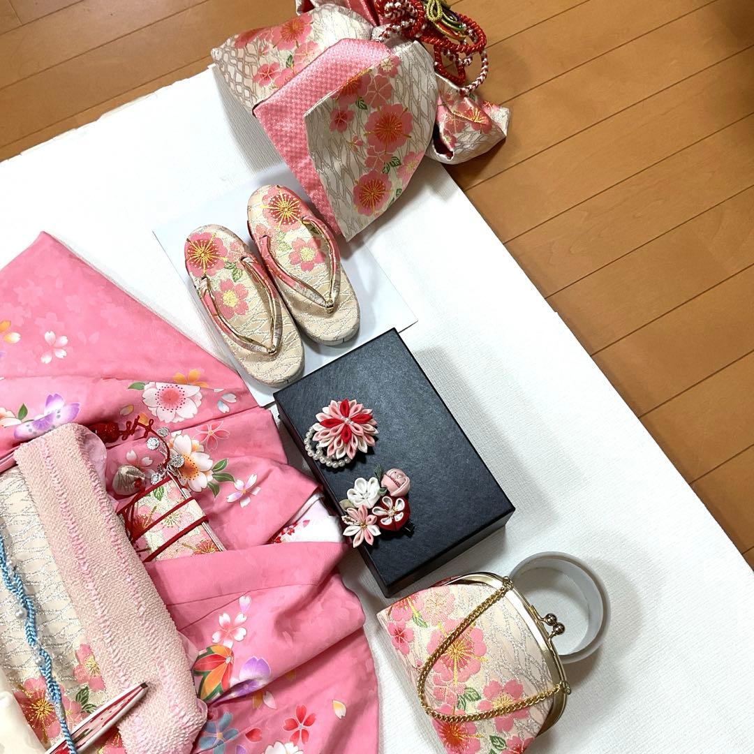 No.28 七五三　3歳　正絹着物セット