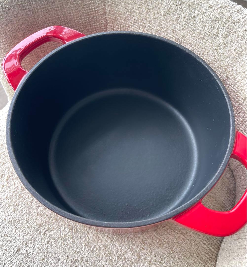 【美品】 未使用Skater 赤 両手鍋　鉄鋳物ホーロー鍋 24cm