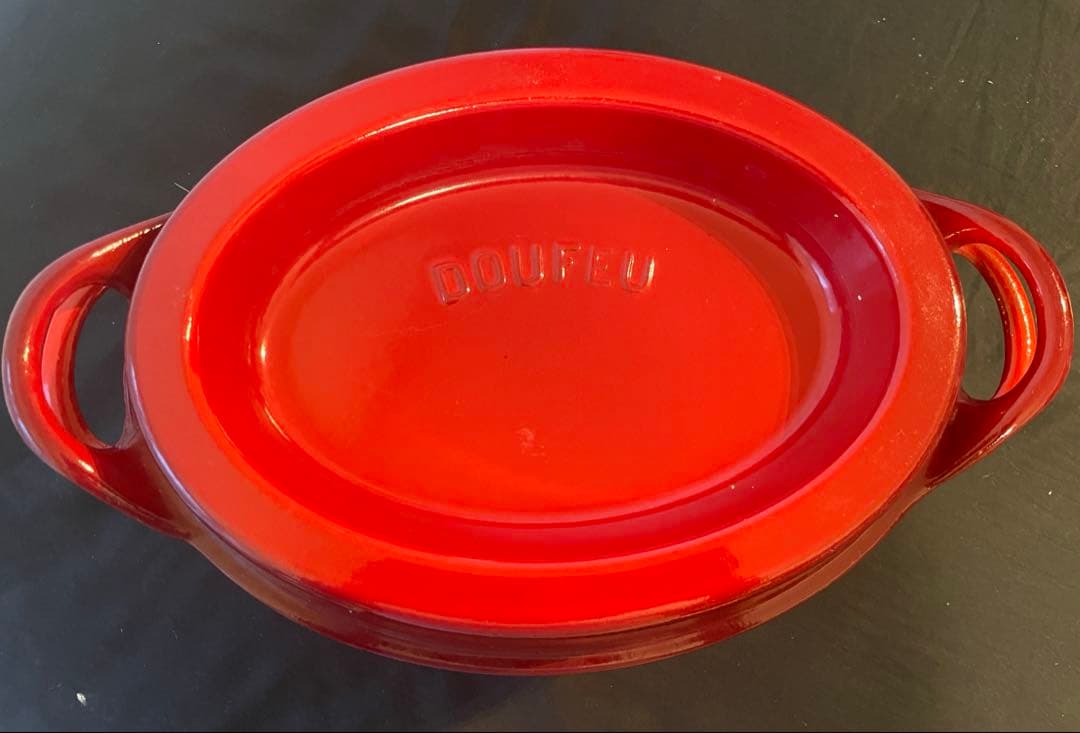 ル・クルーゼ Le Creuset レッド 中型　DOUFEU ヴィンテージ