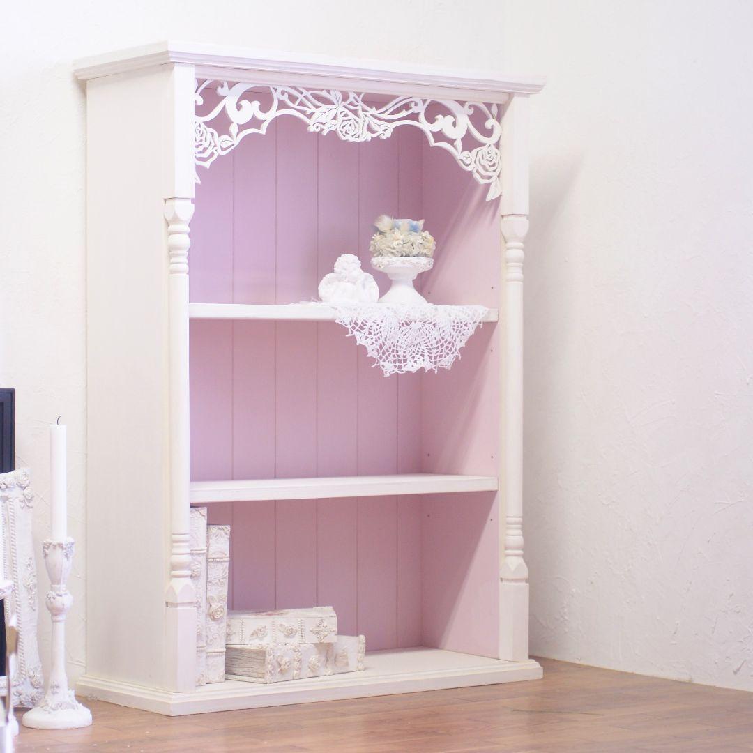 薔薇 ムニュムニュ シェルフ 本棚 シャビー フレンチシャビー