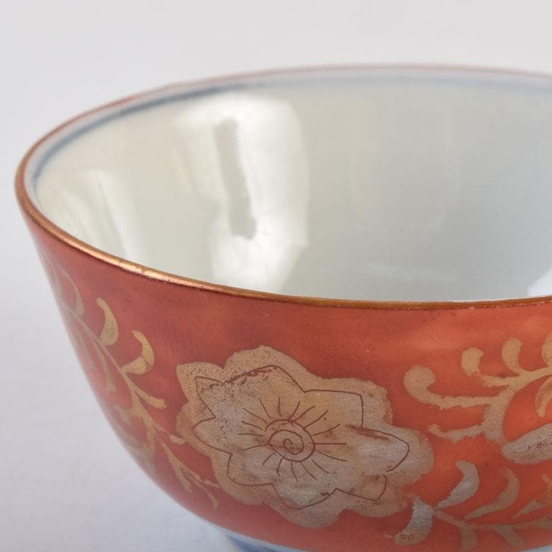 伊万里焼 赤絵金彩 花草人物文 盃 ぐい呑 時代箱付 C 9182 - メルカリ