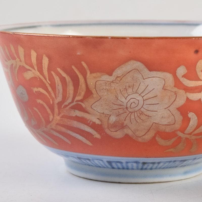 伊万里焼 赤絵金彩 花草人物文 盃 ぐい呑 時代箱付 C 9182 - メルカリ