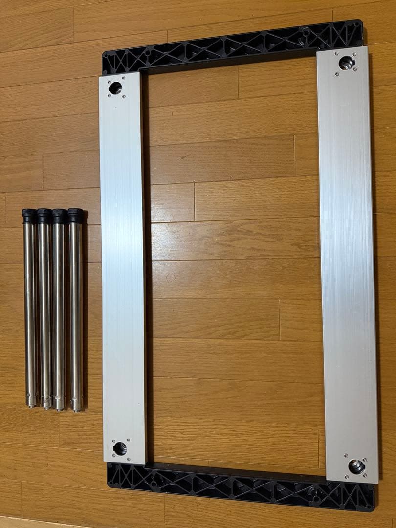 【美品】IGTアイアングリルテーブル　400脚・ウッドW竹セット