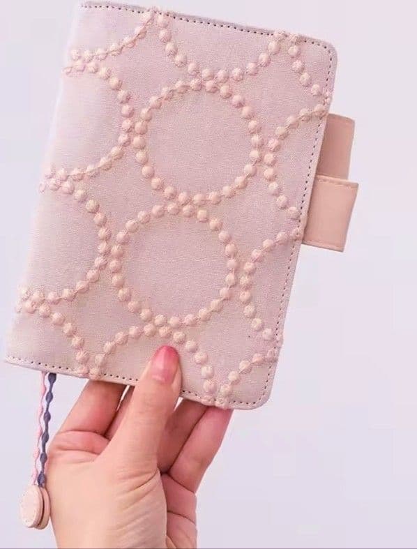 【新作】A6　桜ピンク　ミナペルホネン　ベージュピンク　タンバリン手帳ケース