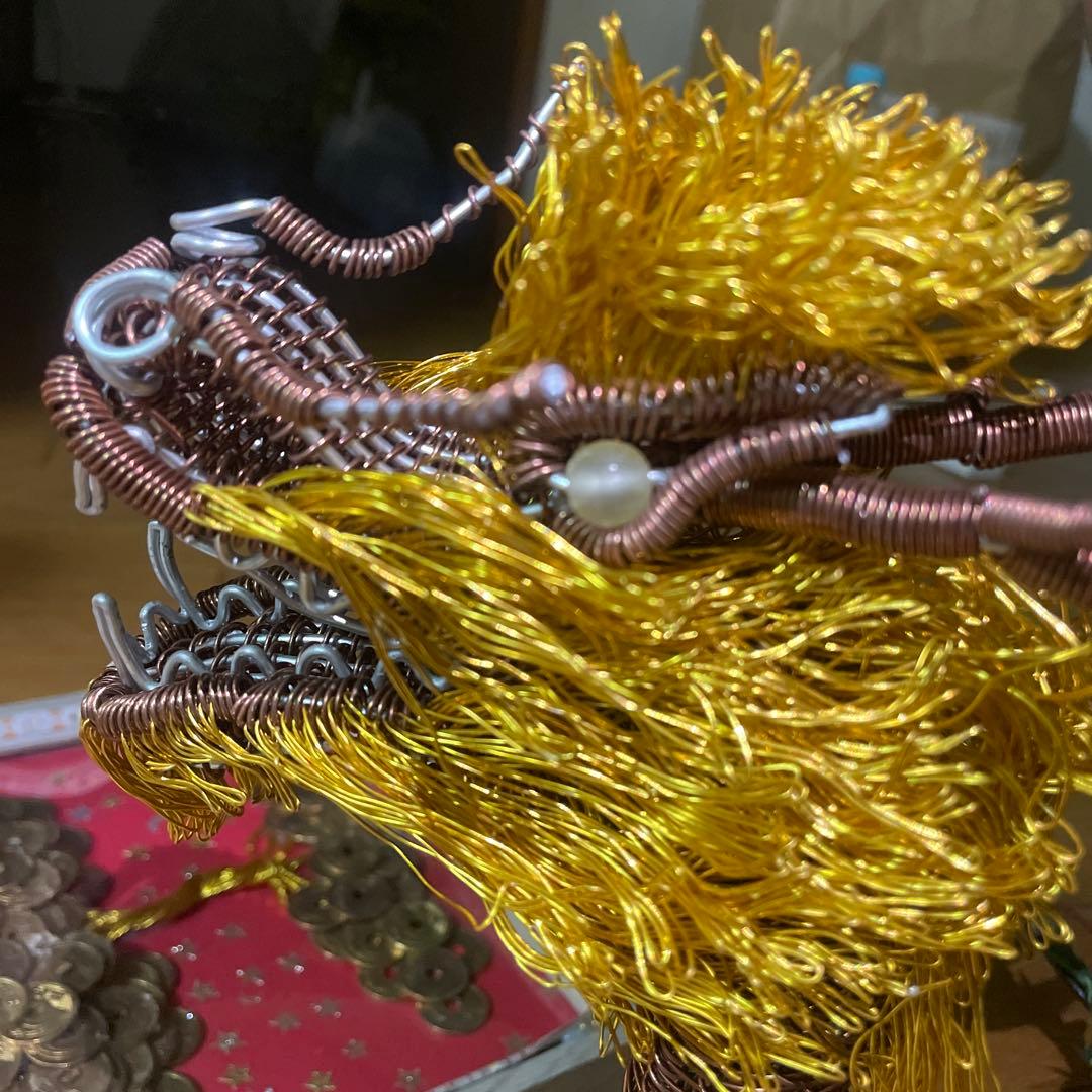 ワイヤー製ドラゴン置物