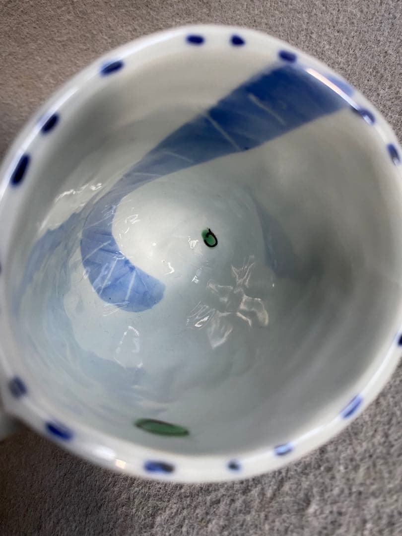 九谷焼・磁器工房白象／山下一三】羽根カップ（雲・ドット） 山下一三 羽根