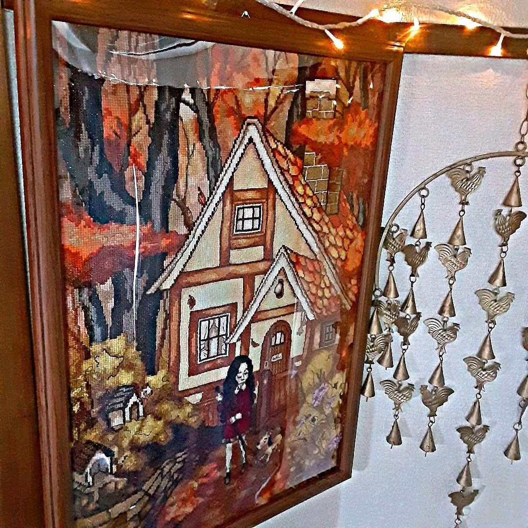 クロスステッチの絵 フレーム付