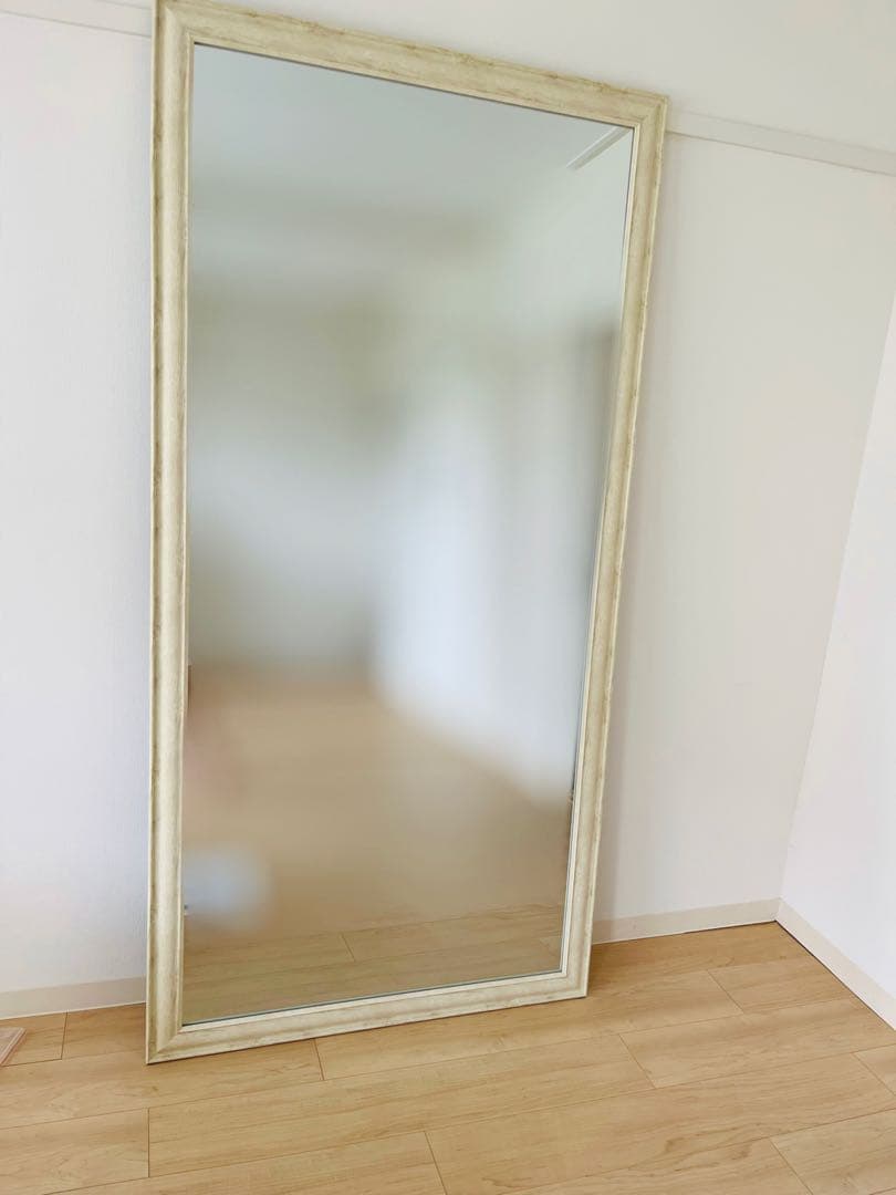 ニトリ 大型 立て掛けミラー 幅90×高さ180cm (ホワイト)