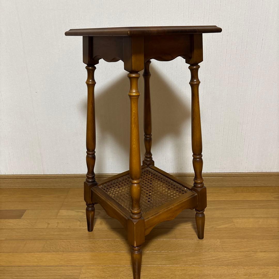 【カリモク】オールドカリモクコロニアル　花台　飾台　電話台