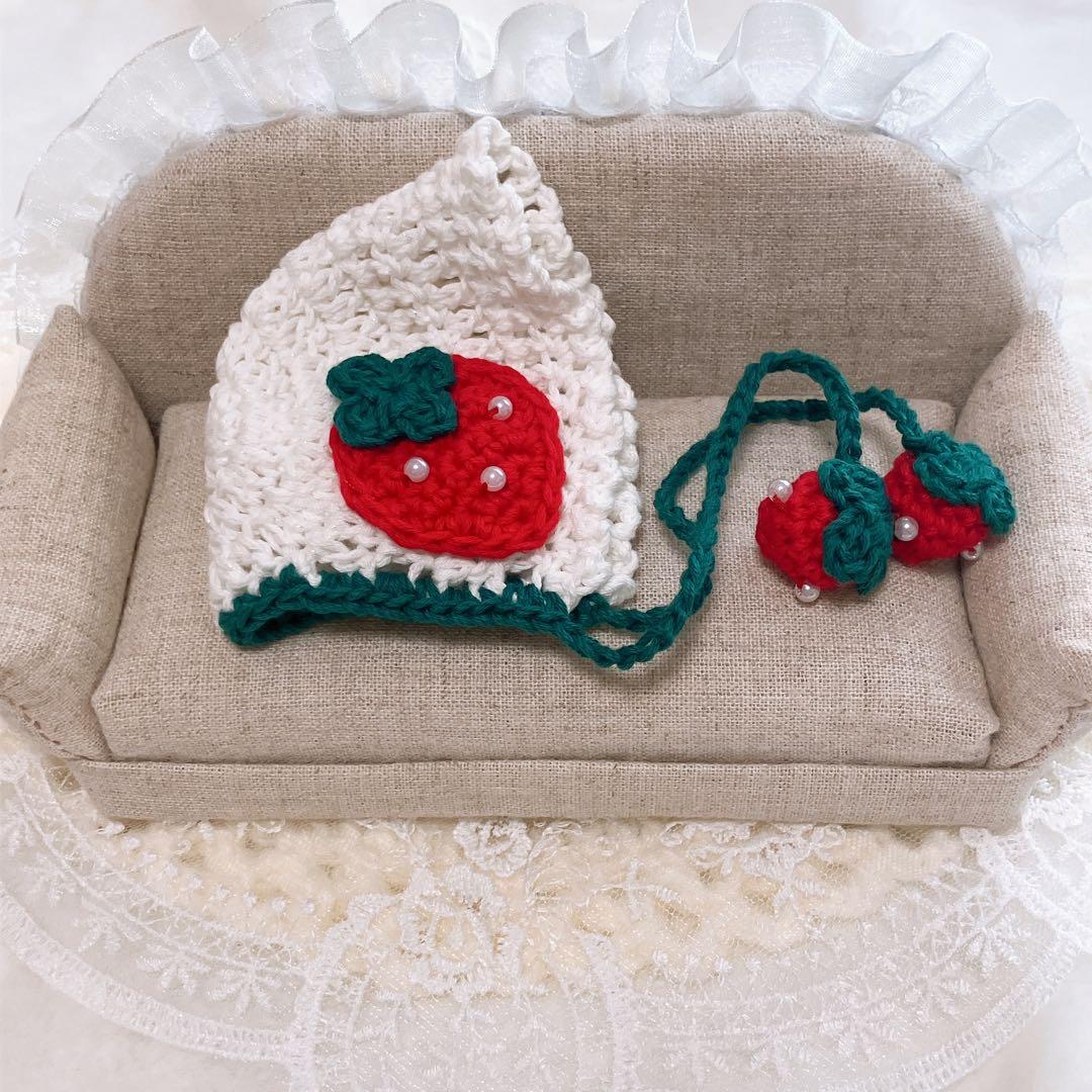 10㎝ ちびぐるみ にしぱぺ ぬい服 着ぐるみ 苺ボンネット 赤 モチーフ