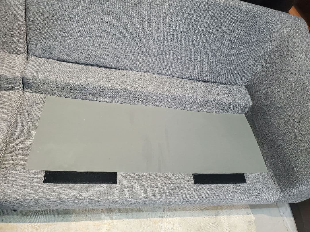 カウチソファ　布張り　グレー