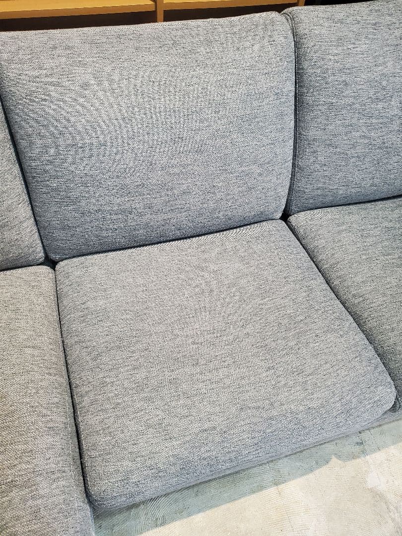 カウチソファ　布張り　グレー