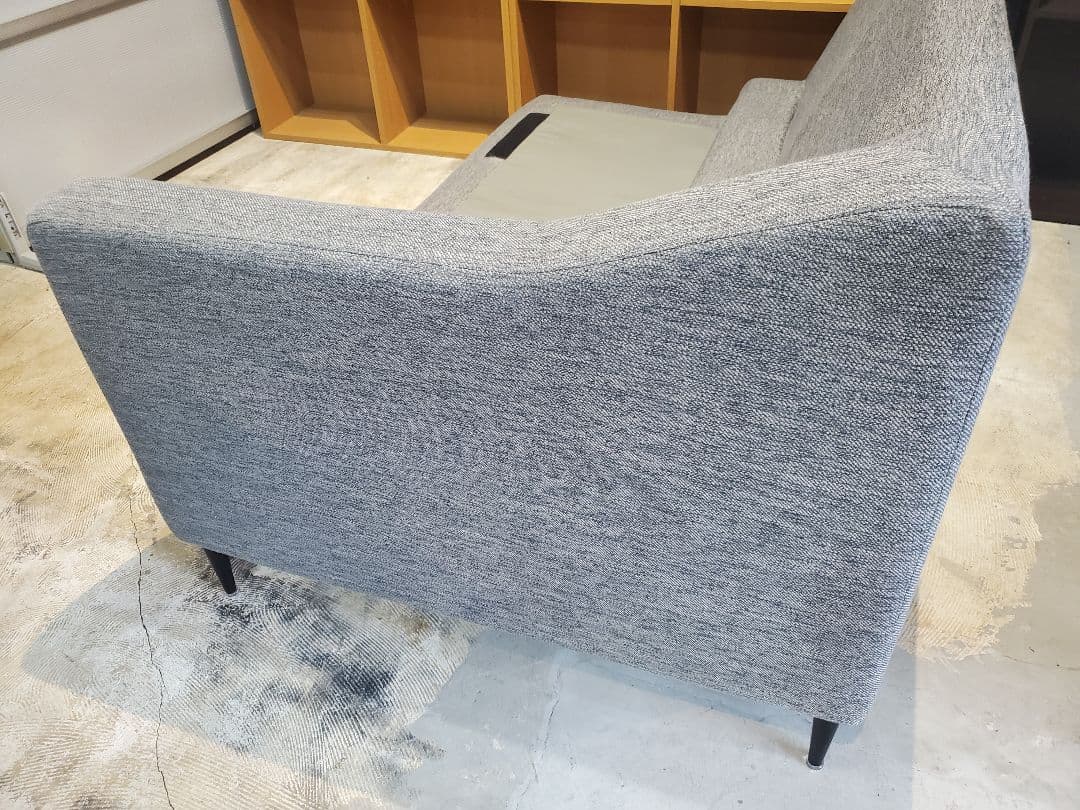 カウチソファ　布張り　グレー