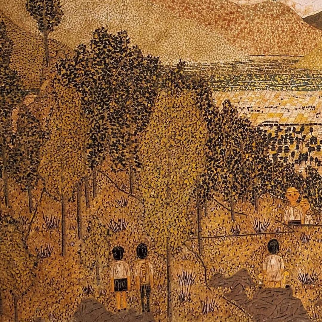 山下清、【山の頂上から見た景色】、希少な額装用画集より、新品額装付