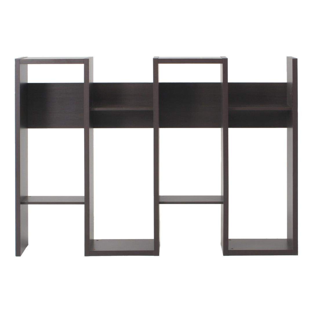 縦横可能 S型ディスプレイラック/収納棚 4段 ブラウン