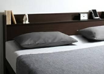 シングル・Newデザイン2杯収納コンセント付きベッド ダークブラウン 5-8