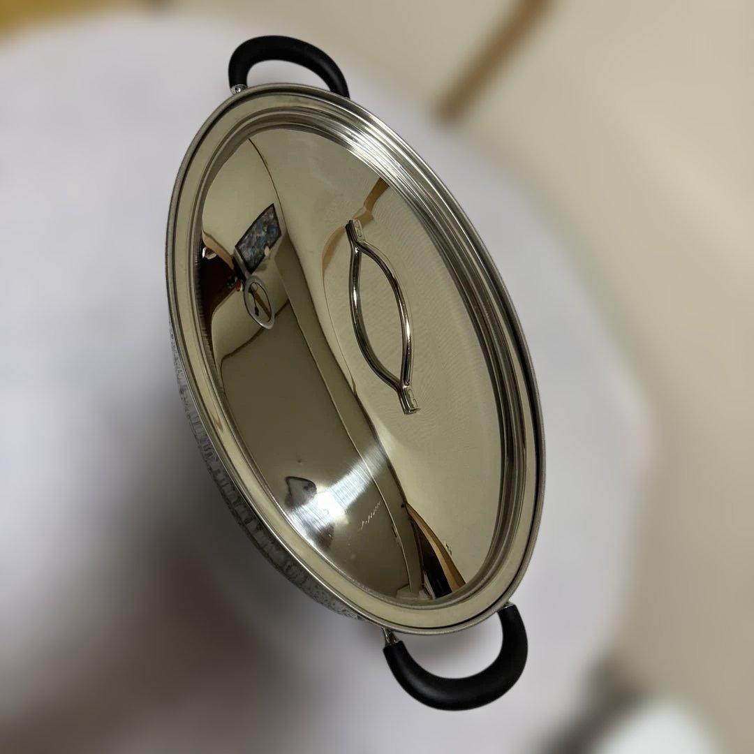 ステンレス製オーバルパン（両手鍋）37cm