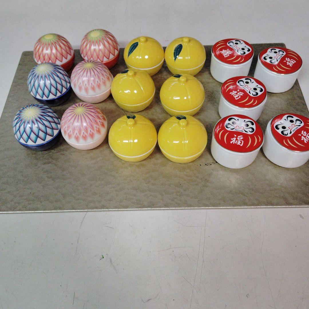 ダルマ珍味入れ5個、手毬珍味入れ６個、ゆず珍味入れ６個、新品、未使用、Ｍ