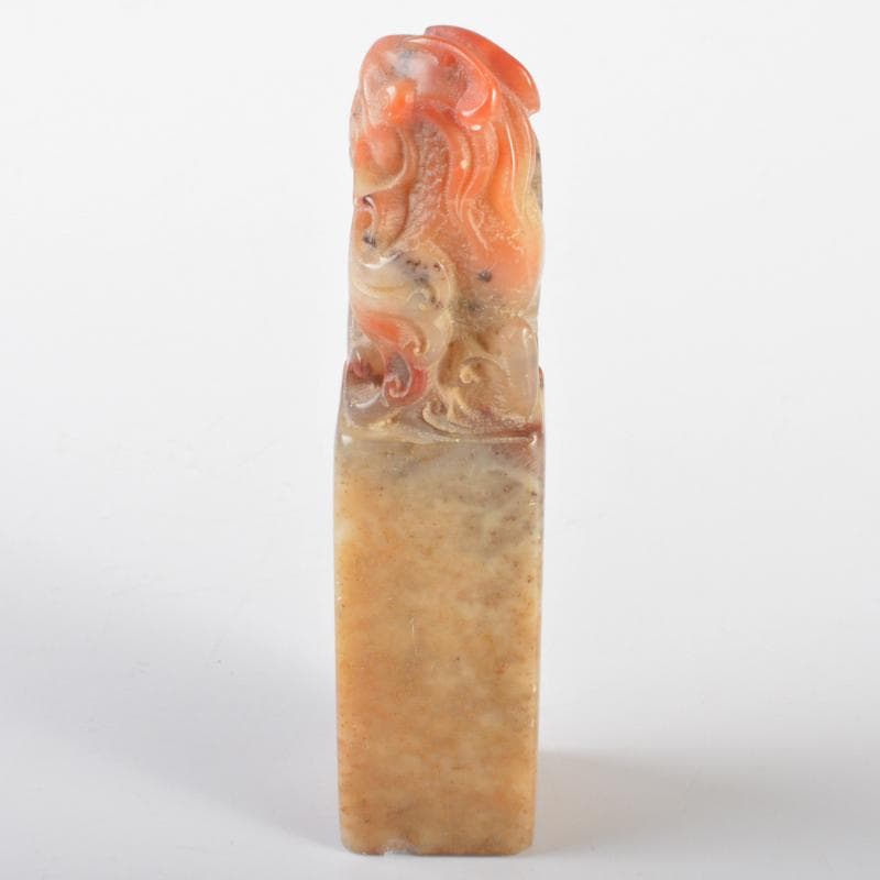 中国　書道具　篆刻　玉石寿山石芙蓉石彫刻　印材　N　R6370E