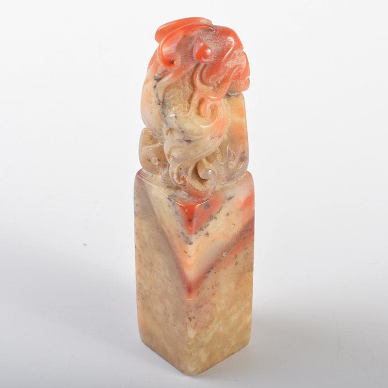 中国　書道具　篆刻　玉石寿山石芙蓉石彫刻　印材　N　R6370E