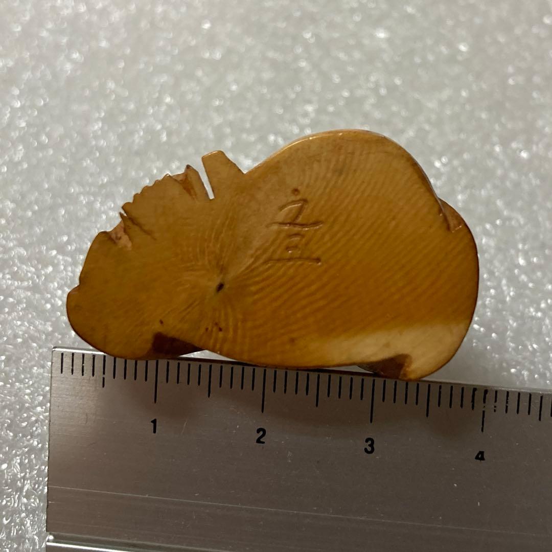 極上天然素材　寿老人彫刻　根付　提げ物