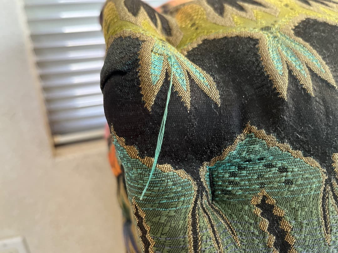 ロッシュボボア ソファ2点セット ミッソーニ生地 × グリーン座面下