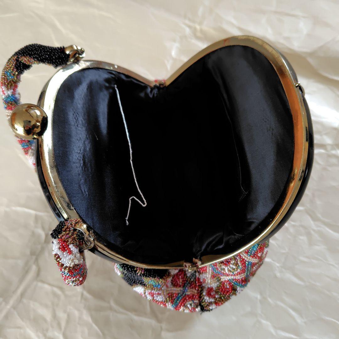 ビーズ刺繍　幾何学柄ハンドバッグ