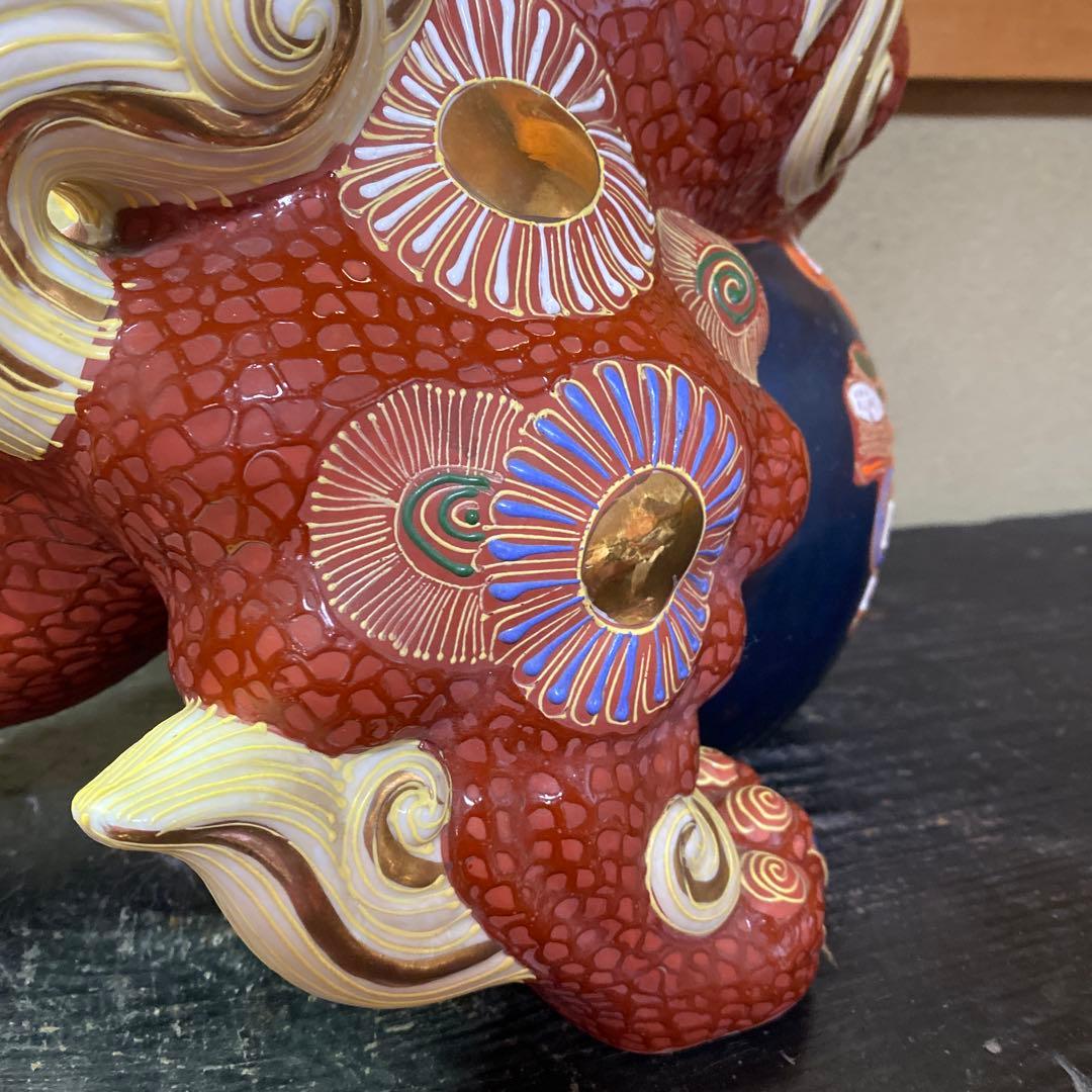 九谷焼 大吉作 唐獅子置物 - メルカリ