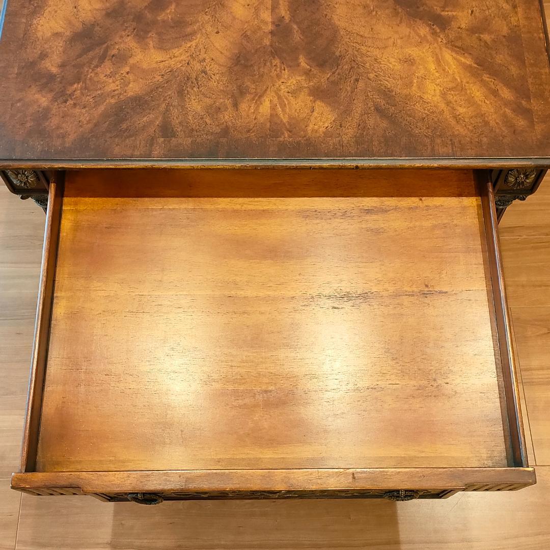 アンティーク　センターテーブル　コーヒーテーブル　引出し2杯　象嵌