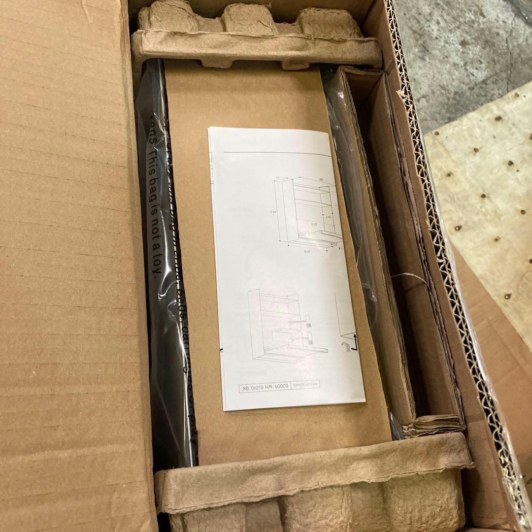 前が開く 隠せる 調味料ラック ホワイト 約W38×D16.3×H49.2cm