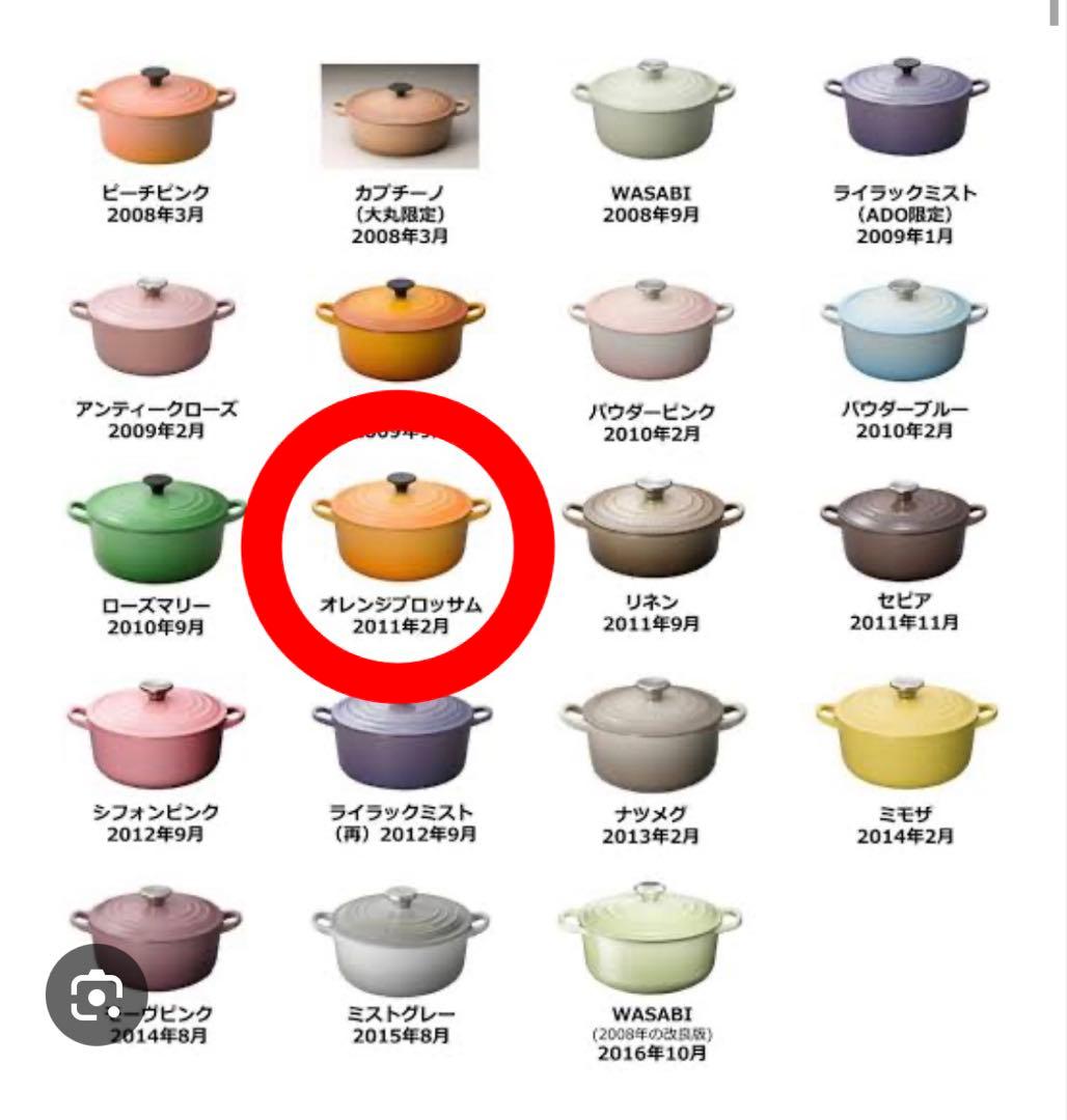 《美品》ルクルーゼ　ココットロンド　18cm オレンジブロッサム