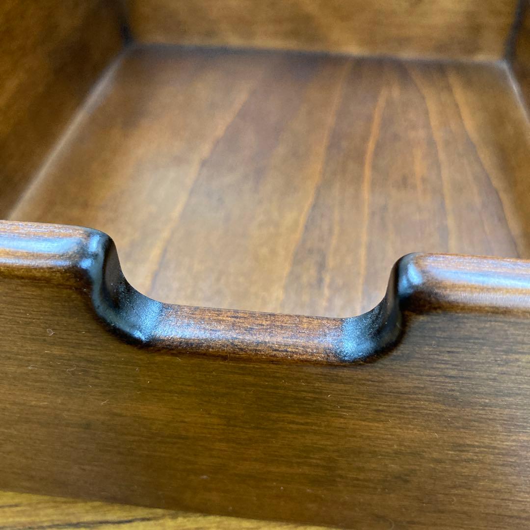 豊岡クラフト ハンドルケースＬ　整理箱 引き出し付 天然木 卓上収納 日本製