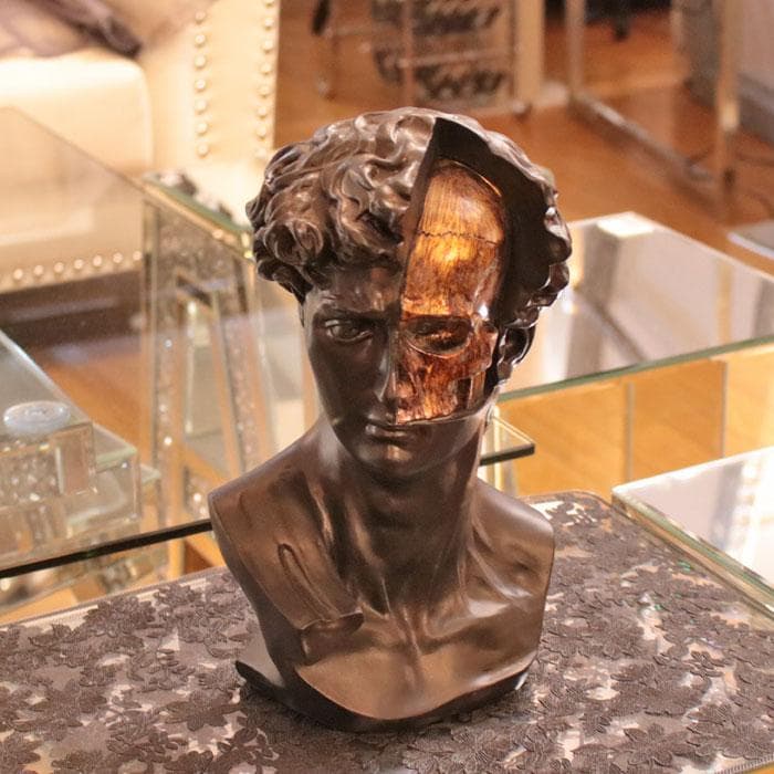 ダビデ×スカル アートオブジェ ダビデ像 胸像 インテリア 128-123