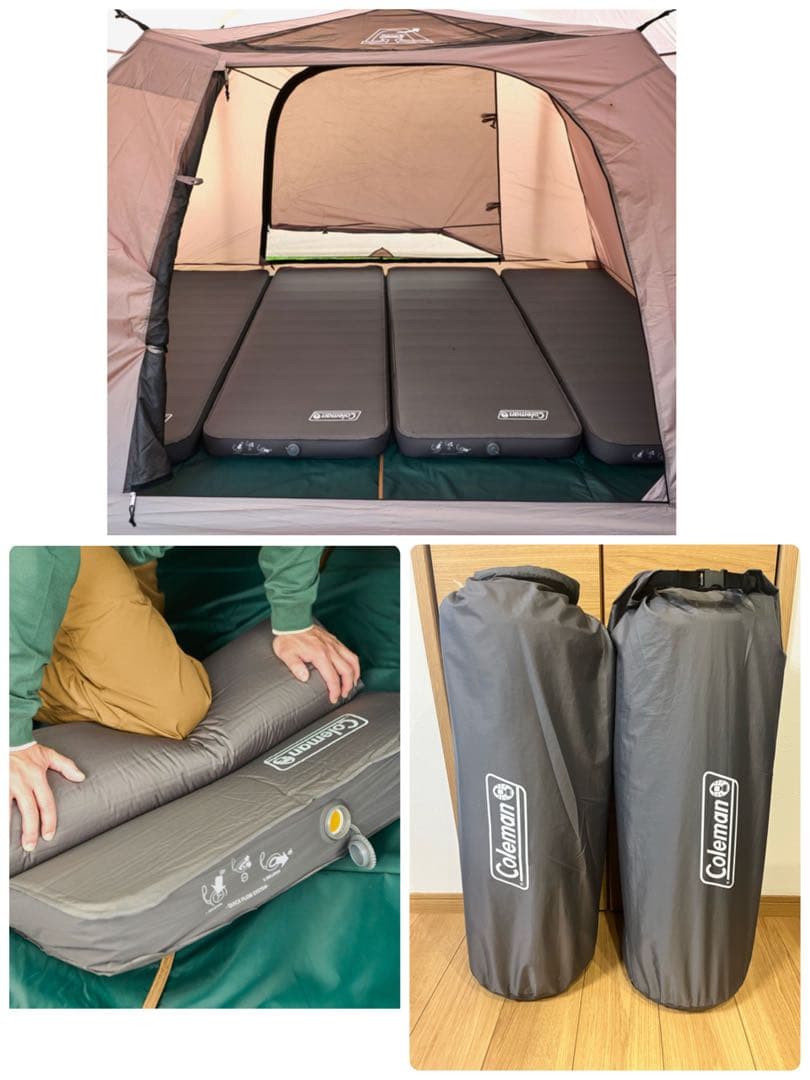 コールマンエアーマットインフレーターマット エアーベッド収納ケース付シングル2点