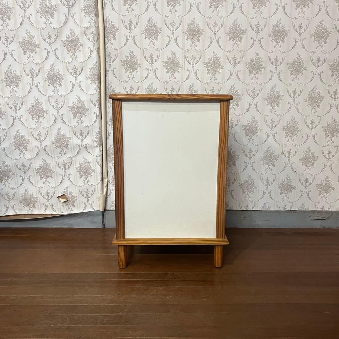 【アンティーク】木製 パイン材 電話台 サイドチェスト 収納棚 古家具 古民家