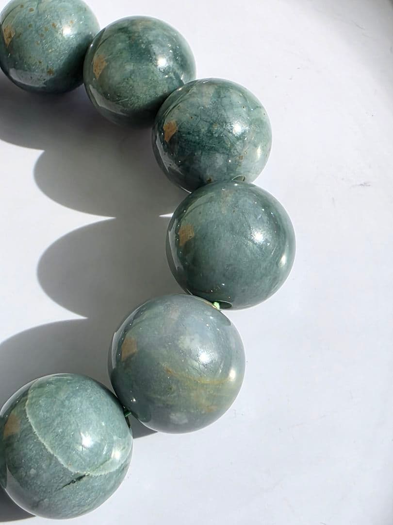 18.5mm　グアテマラ産翡翠　大玉　ブレスレット