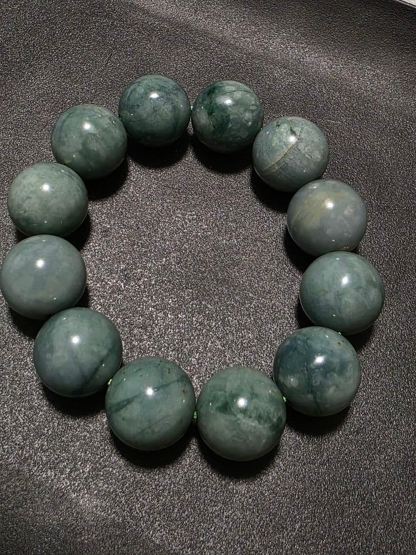 18.5mm　グアテマラ産翡翠　大玉　ブレスレット