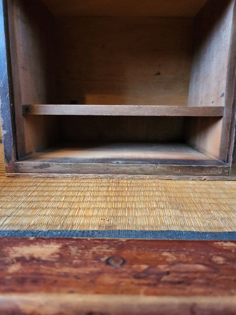 蛇腹 木製 収納 ボックス 引き出し付き ヴィンテージ アンティーク